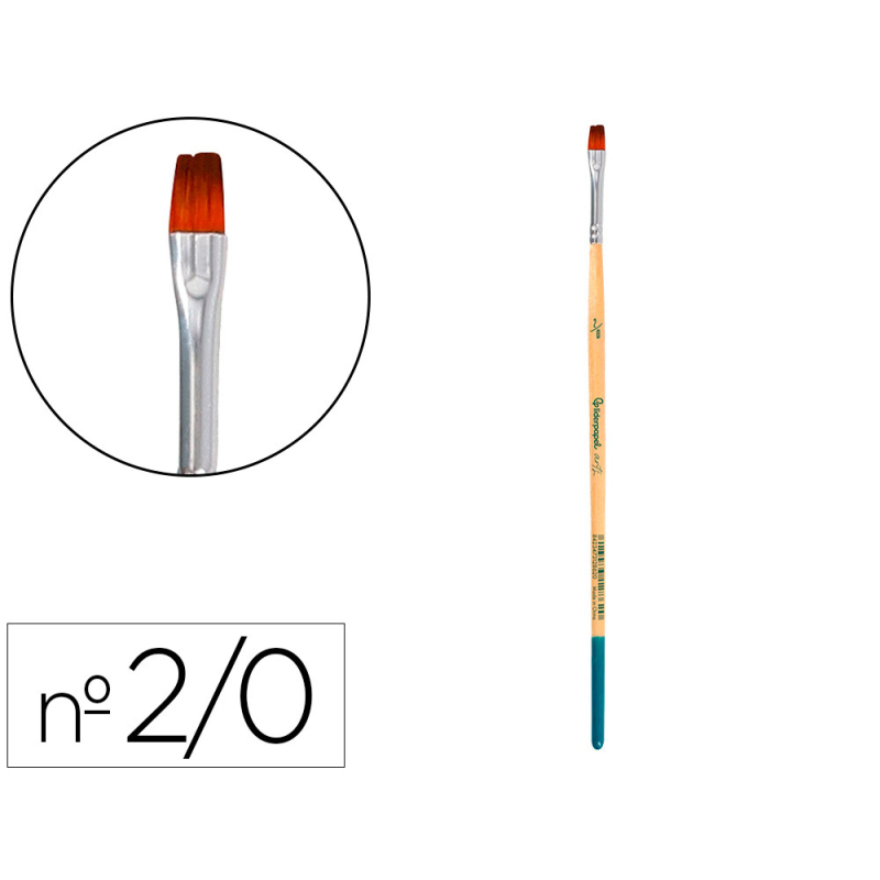 Pincel para pintura acrilica y acuarela liderpapel n 00 punta plana de pelo sintetico certificado fsc
