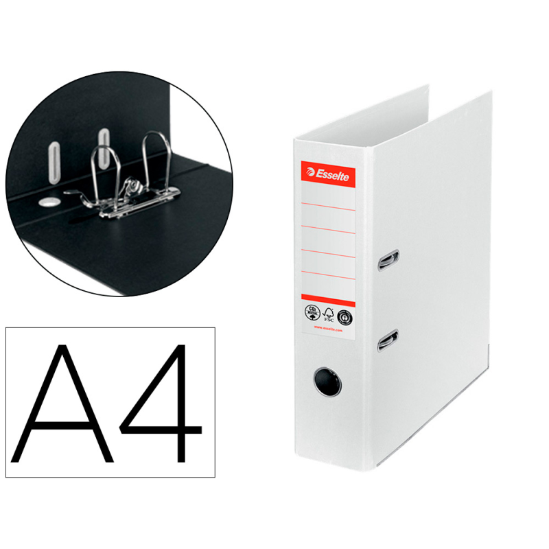 Archivador de palanca esselte n 1 co2 neutral din a4 carton forrado lomo 75 mm blanco