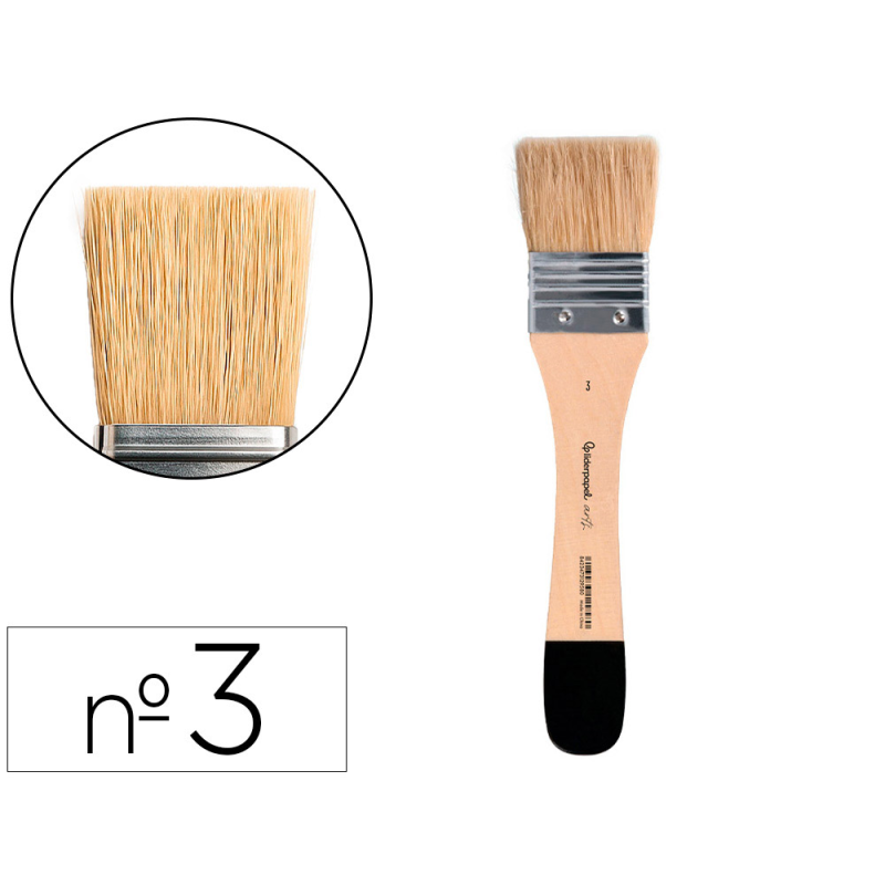 Brocha paletina plana liderpapel ancho 41 mm de pelo de cerda certificado fsc