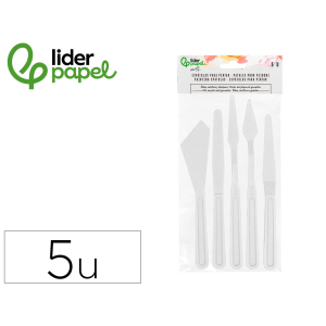 Espatula para pintura liderpapel de plastico juego de 5 unidades tamaños surtidos