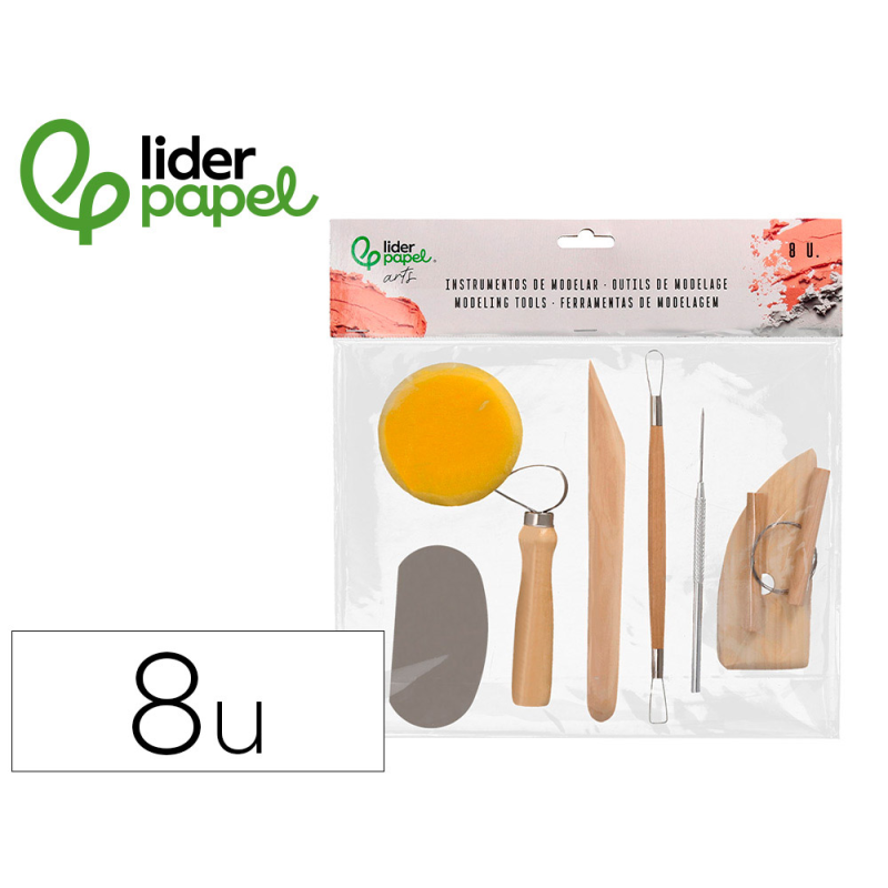 Instrumentos de modelar liderpapel pack 8 herramientas surtidas certificado fsc