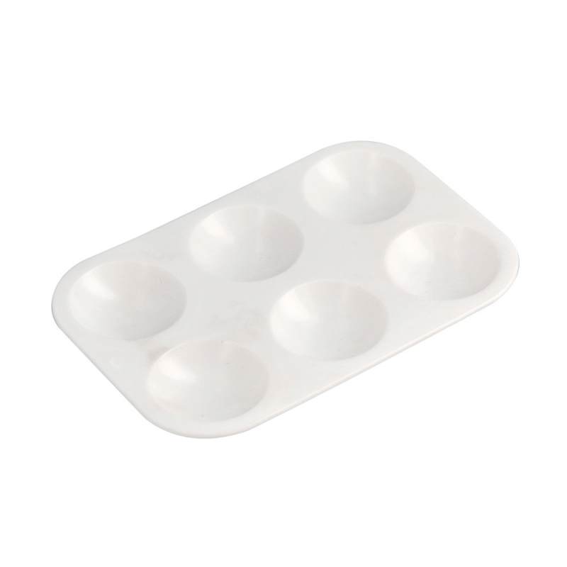 Paleta plastico liderpapel para pintura rectangular con 6 huecos 12.5x8,7 cm