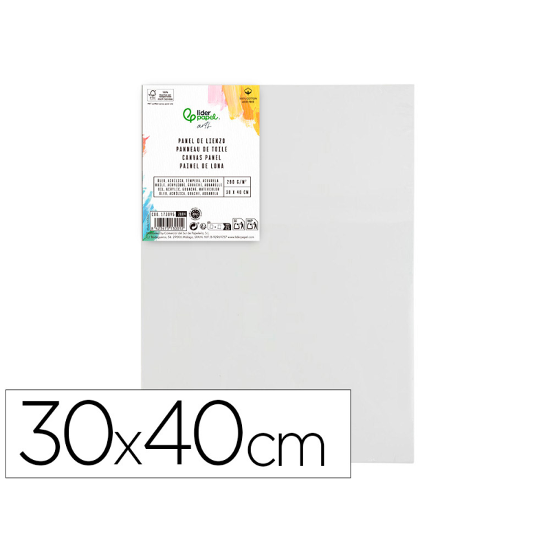 Panel de lienzo liderpapel 30x40 cm gramaje 280g/m2 certificado fsc