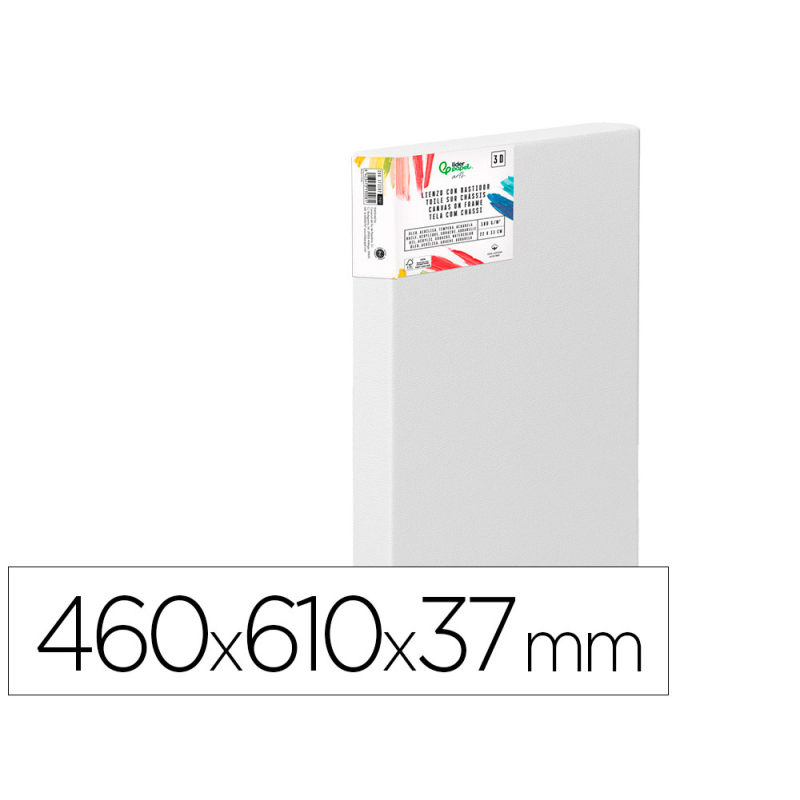 Bastidor 3d extragrueso liderpapel 12p grapado parte trasera algodon 100% 46x61 cm gramaje 380g/m2 certificado