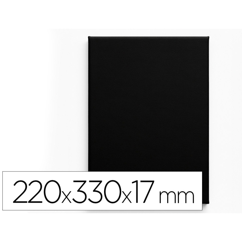Bastidor negro liderpapel 4p lienzo grapado parte trasera algodon 100% 22x33 cm gramaje 320g/m2 certificado fsc