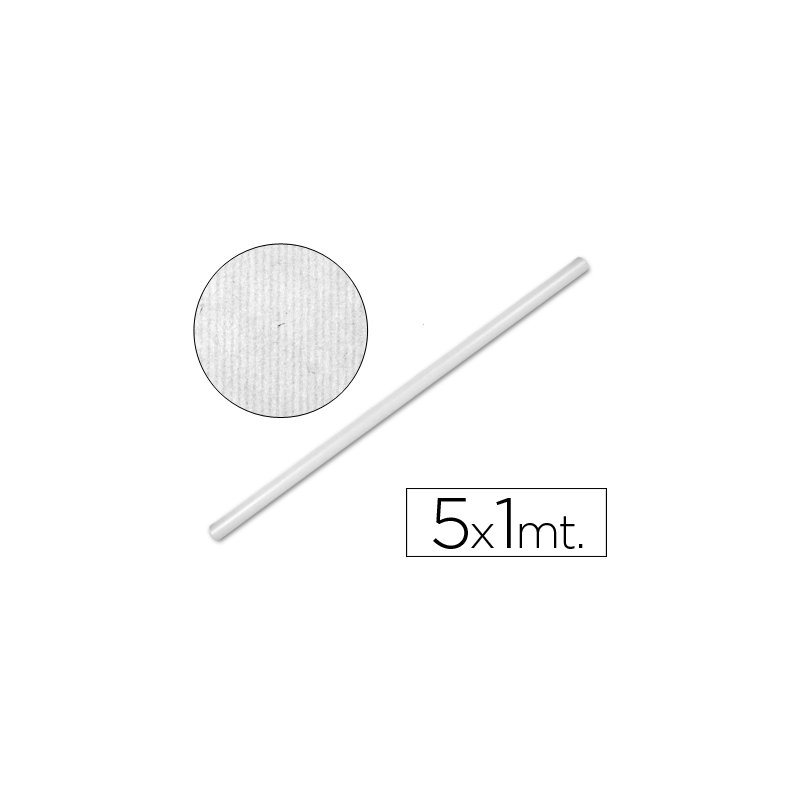 Papel kraft liderpapel blanco rollo 5x1 mt