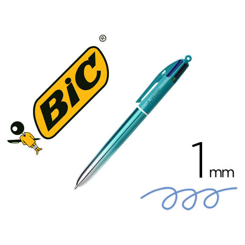 Boligrafo bic cuatro colores smooth gradiente color verde
