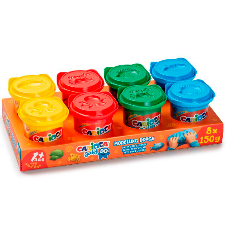 Pasta de modelar carioca baby do 150 ml caja de 8 unidades colores surtidos