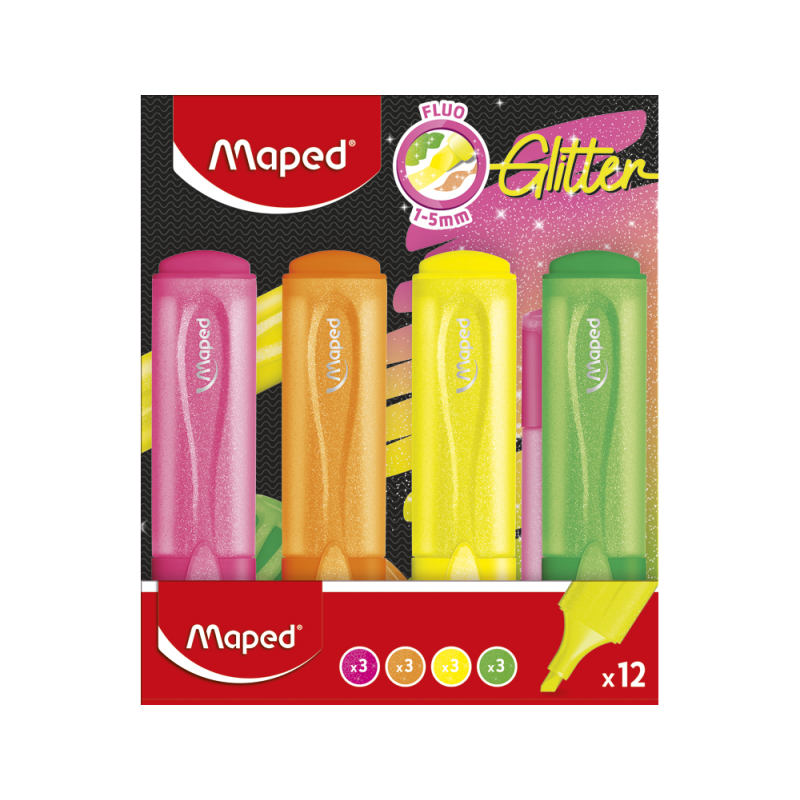Rotulador maped fluorescente glitter colores surtidos