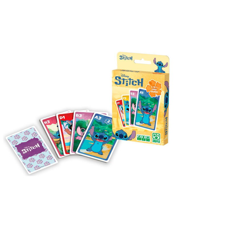 Baraja de cartas shuffle infantil stitch