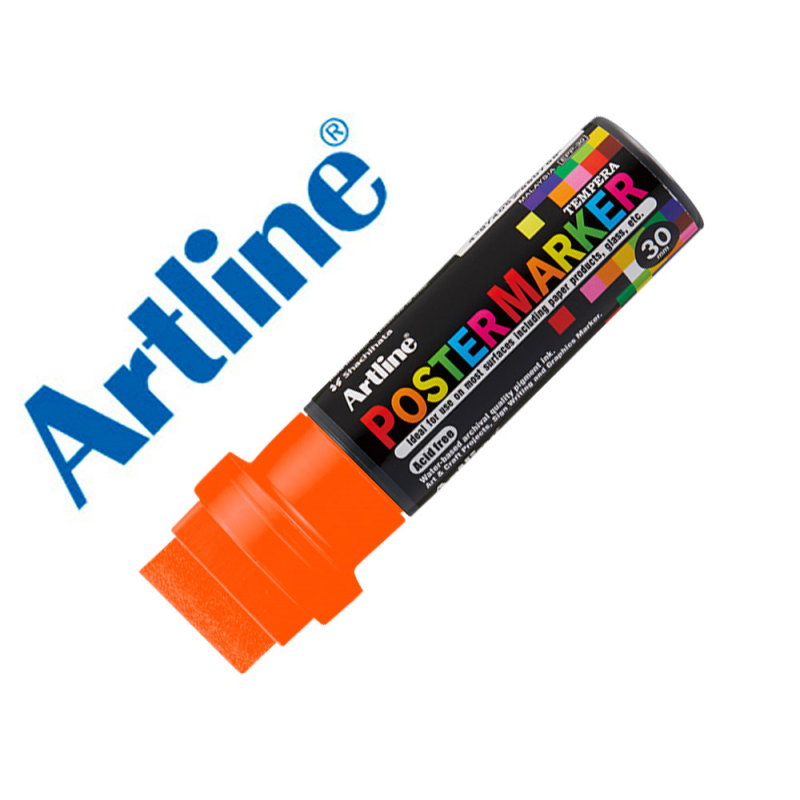 Rotulador artline poster marker epp-30 punta rectangular 30 mm color naranja fluor