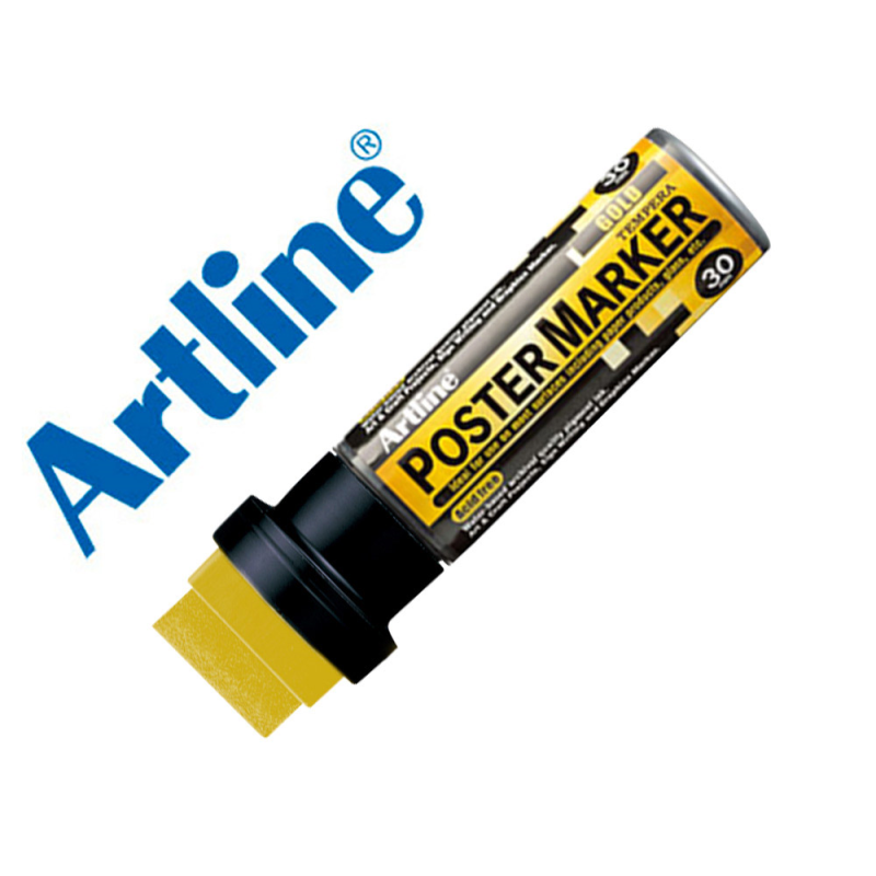Rotulador artline poster marker epp-30 punta rectangular 30 mm color oro