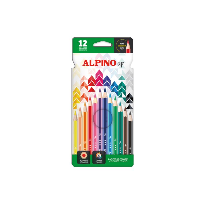Lapices de colores alpino up mina premium caja de 12 unidades colores surtidos