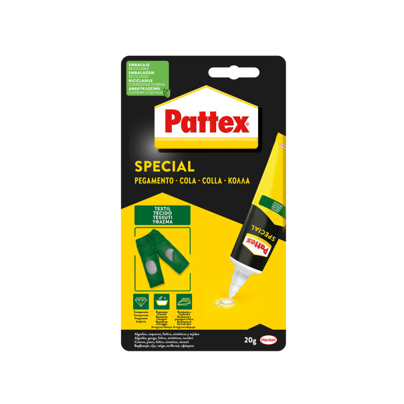 Pegamento pattex especial textil bote de 20 gr