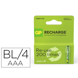 Pila gp recargable aaa 800...