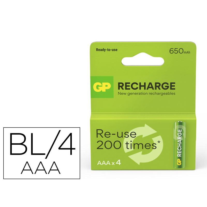 Pila gp recargable aaa 800 mah blister de 4 unidades