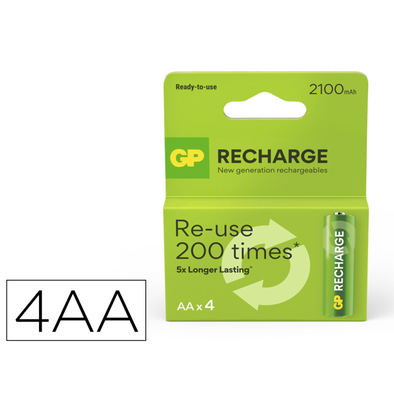 Pila gp recargable aa 2100 mah blister de 4 unidades