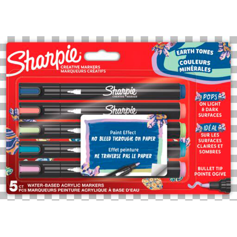 Rotulador sharpie acrilico earth tones blister de 5 unidades colores surtidos