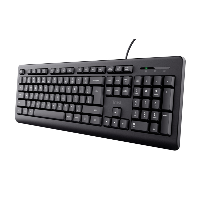 Teclado trust tk-150 usb 2.0 con cable longitud 180 cm color negro