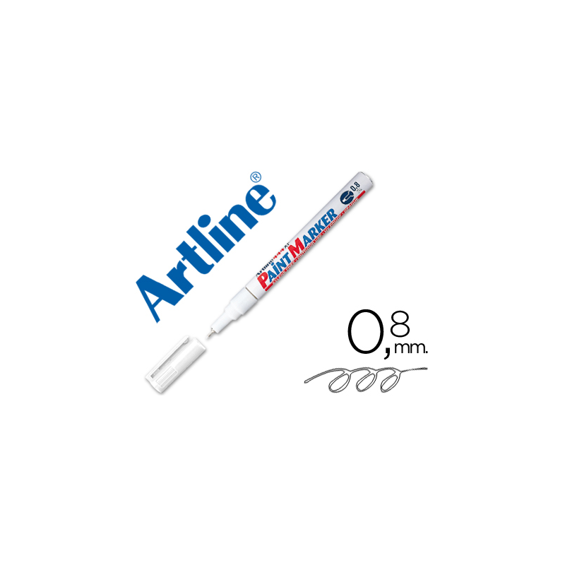 Rotulador artline marcador permanente ek-444 xf blanco punta redonda 0.8 mm metal caucho y plastico