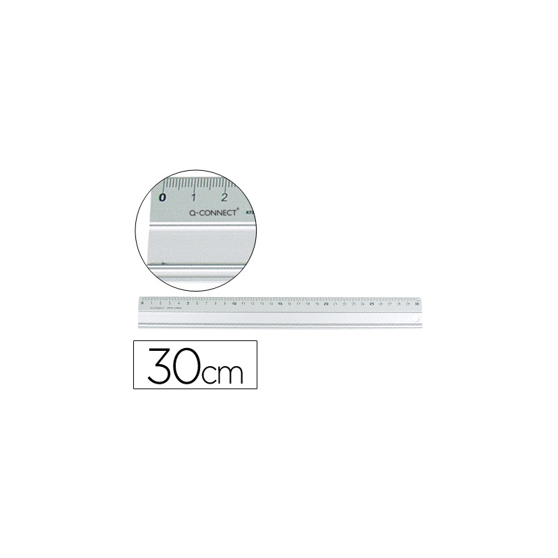 Regla q-connect metalica aluminio 30 cm