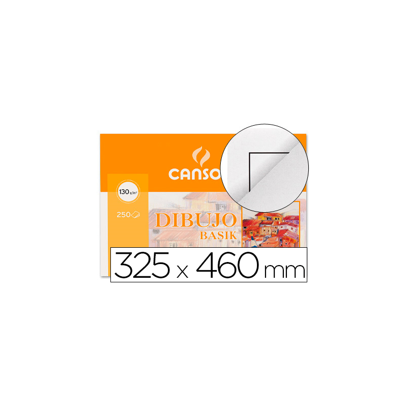 Papel dibujo basik 32.5x46 cm 130 gr con recuadro