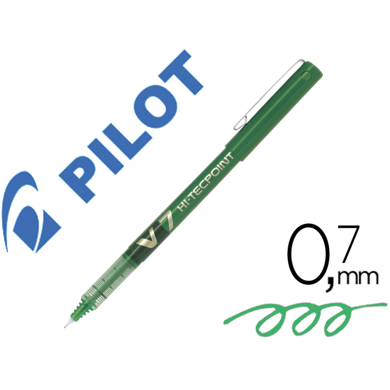 Rotulador pilot punta aguja v-7 verde 0.7 mm
