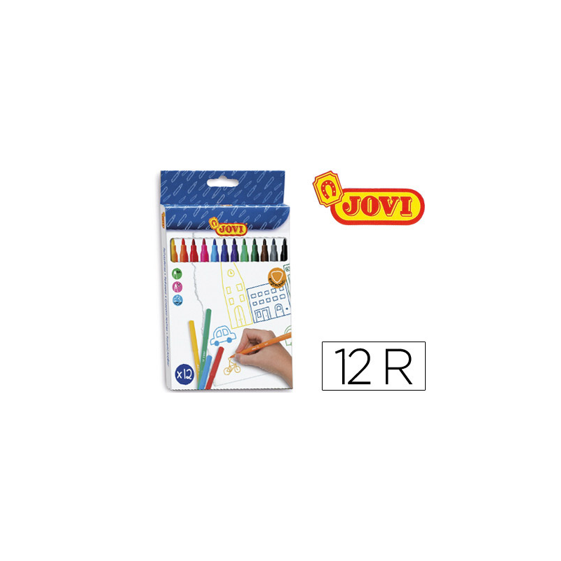 Rotulador jovi slim caja de 12 unidades colores surtidos