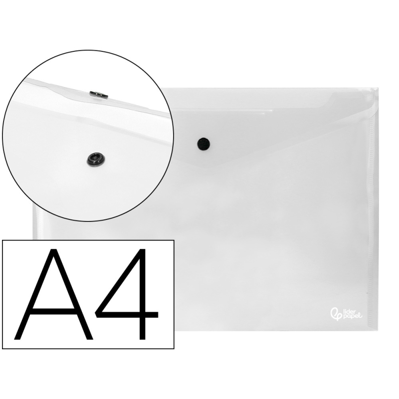 Carpeta liderpapel dossier broche 34044 polipropileno din a4 incolora 50 hojas
