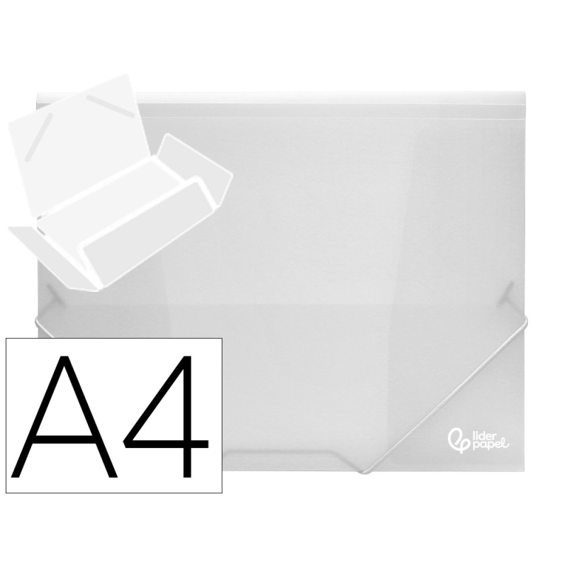 Carpeta liderpapel gomas solapas 34964 polipropileno din a4 transparente translucido