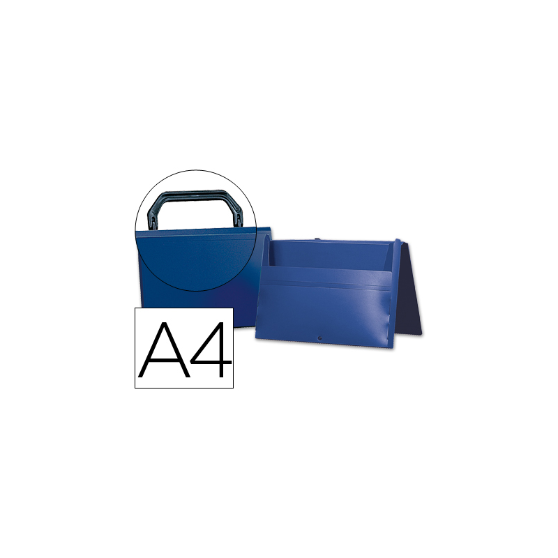Carpeta liderpapel portadocumentos broche polipropileno din a4 azul con asa