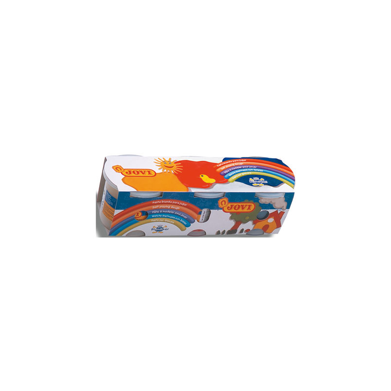 Pasta jovi blandiver caja de 3 botes amarillo/azul/rojo