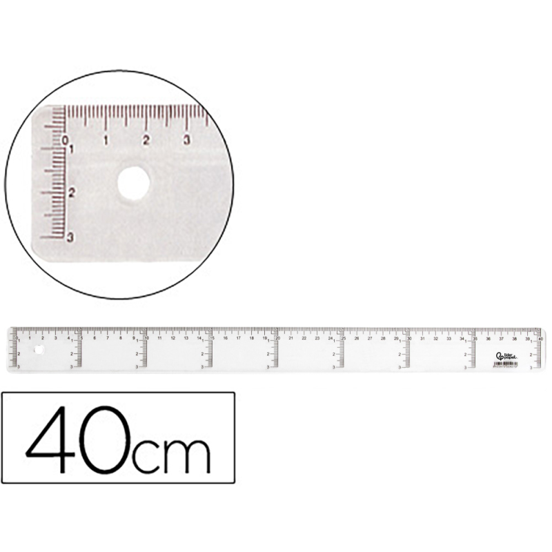 Regla liderpapel plastico cristal 40 cm