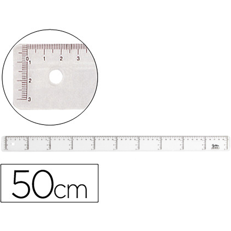 Regla liderpapel plastico cristal 50 cm