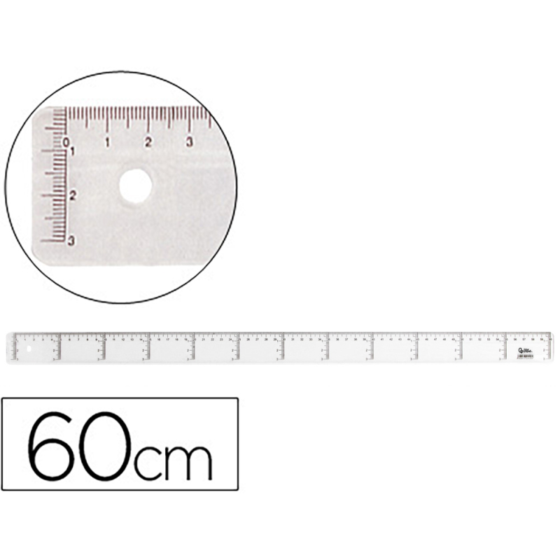 Regla liderpapel plastico cristal 60 cm