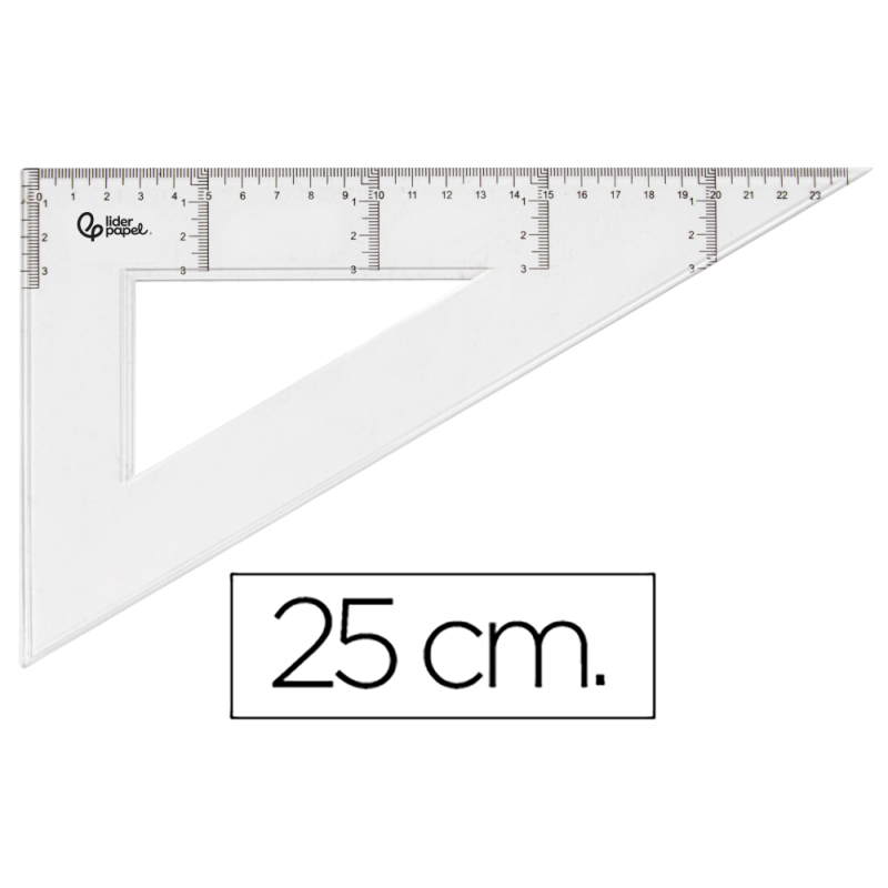 Cartabon liderpapel 25 cm plastico cristal
