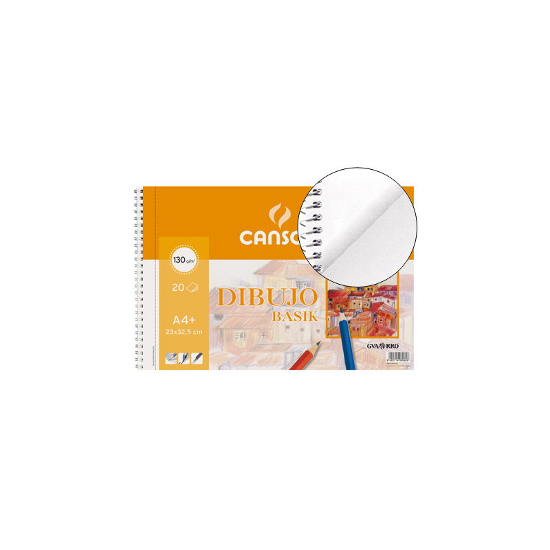 Bloc dibujo basik din a4+ espiral 23 x 32.5 cm 20 hojas microperforado 2 taladros