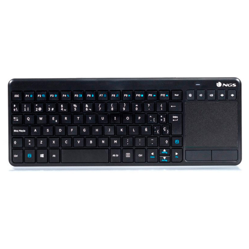 Teclado ngs warrior inalambrico touch pad con teclas multimedia de 2,4 ghz color negro