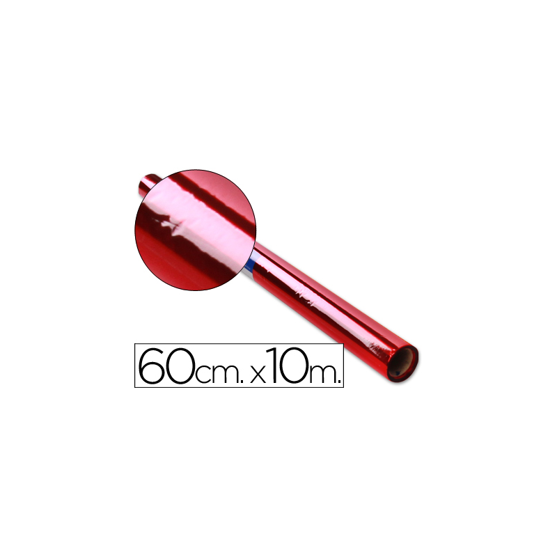 Papel celofan liderpapel rollo rojo 0,60 x 10 mt