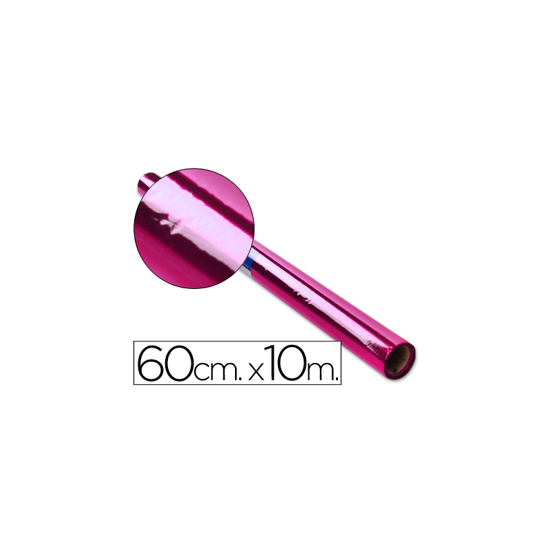 Papel celofan liderpapel rollo rosa 0,60 x 10 mt