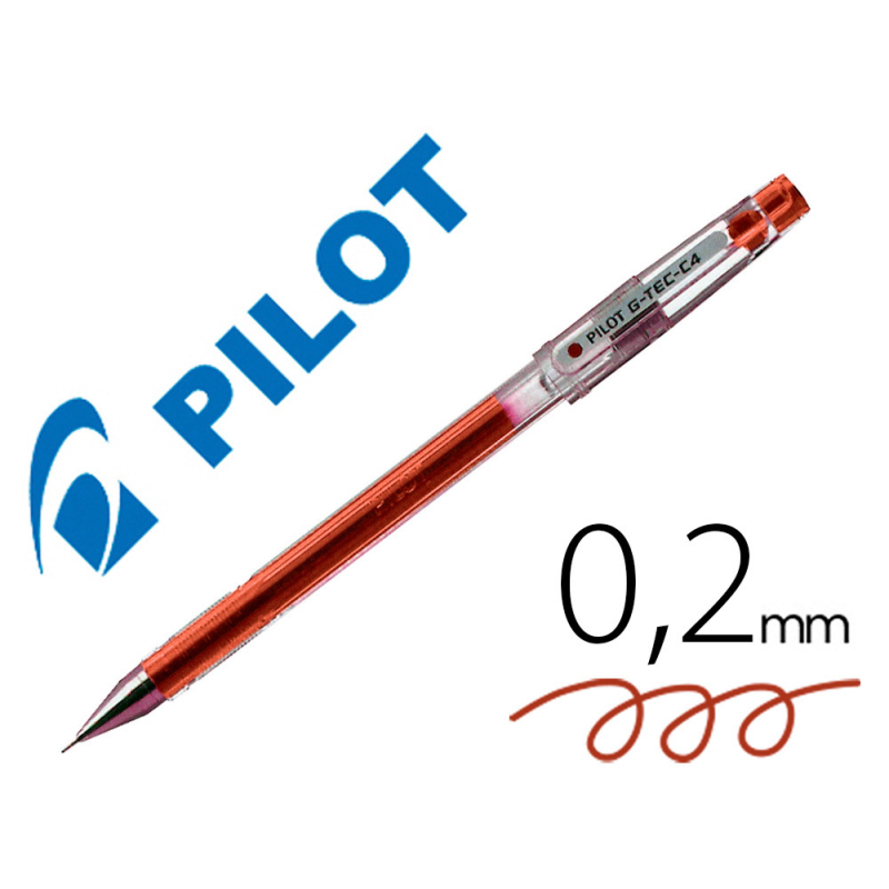 Boligrafo pilot punta aguja g-tec-c4 rojo