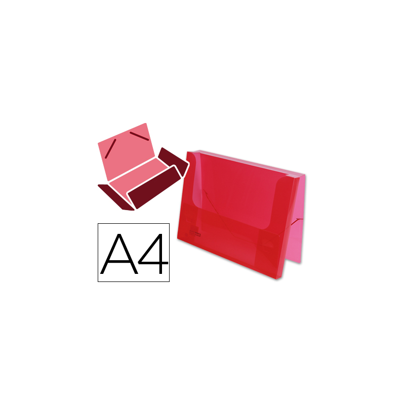 Carpeta liderpapel portadocumentos gomas 36930 polipropileno din a4 rojo translucido lomo 25 mm
