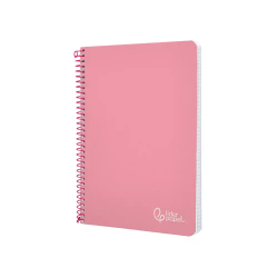 Cuaderno espiral liderpapel a4 witty tapa dura 80h 90gr cuadro 4mm con margen color rosa