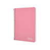 Cuaderno espiral liderpapel a4 witty tapa dura 80h 90gr cuadro 4mm con margen color rosa