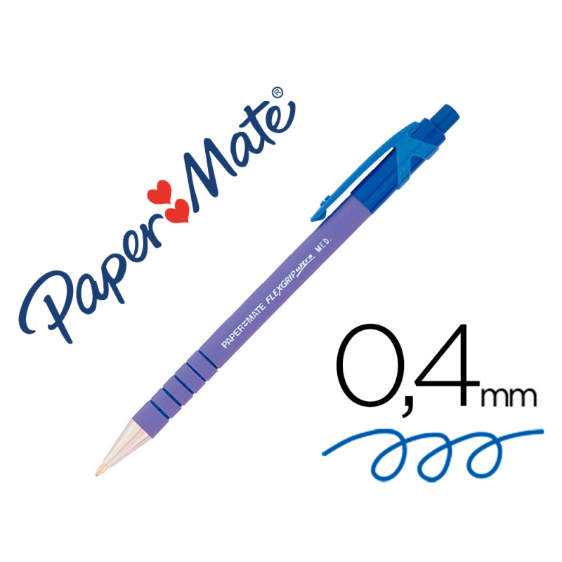 Boligrafo flexgrip retractil azul