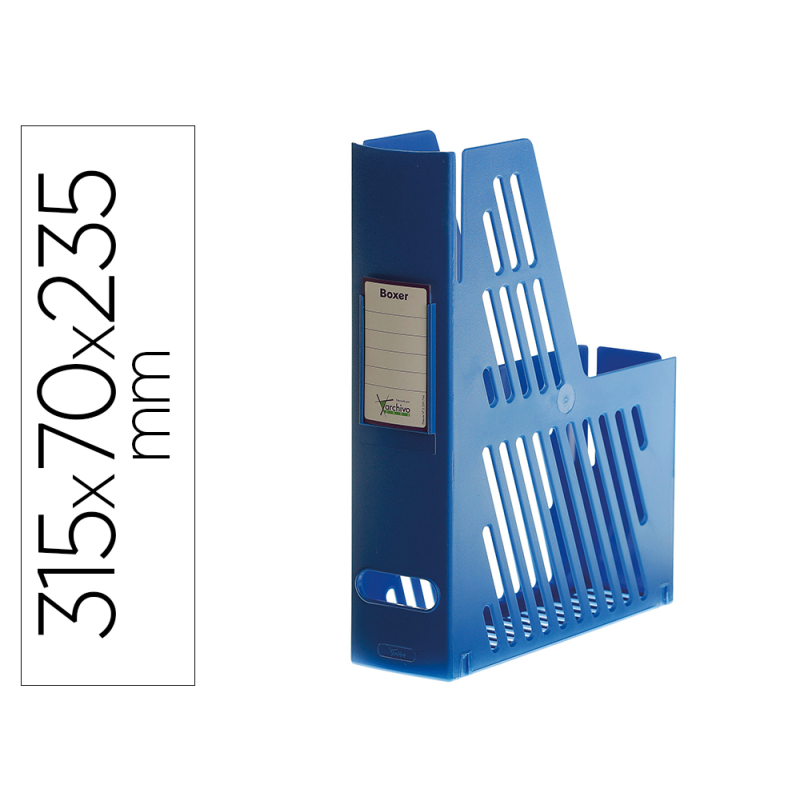 Revistero boxer archivo 2000 cajentin con tarjetero identificador azul 240x75x315 mm