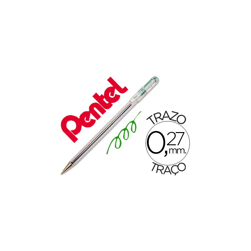 Boligrafo pentel bk-77 d verde