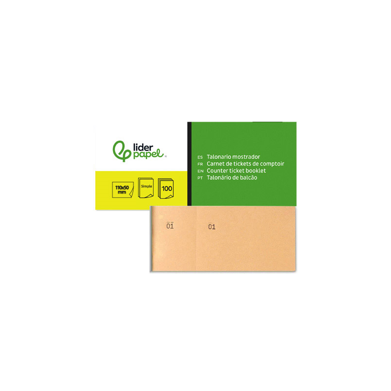 Talonario liderpapel mostrador 50x110 mm tl10 naranja con matriz