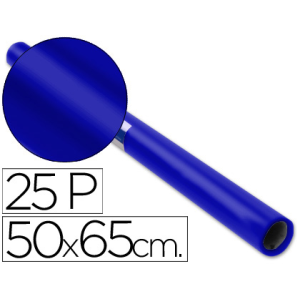 Papel charol azul rollo 25...