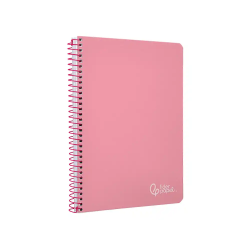 Cuaderno espiral liderpapel a4 witty tapa dura 80h 90gr cuadro 4mm con margen color rosa